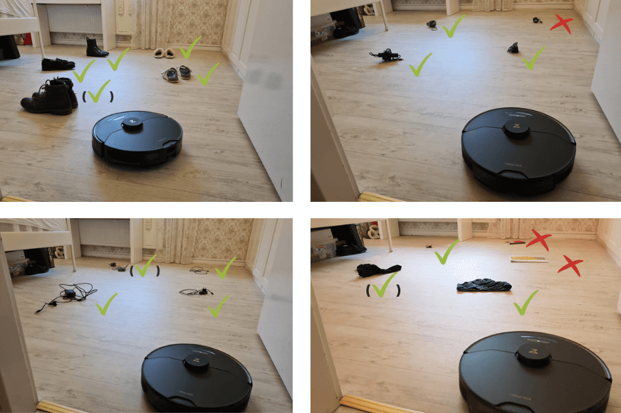 Результаты теста Roborock S7 MaxV на обнаружение объектов